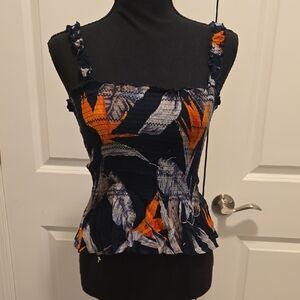 Patrons of Peace Navy and Orange Floral Camisole